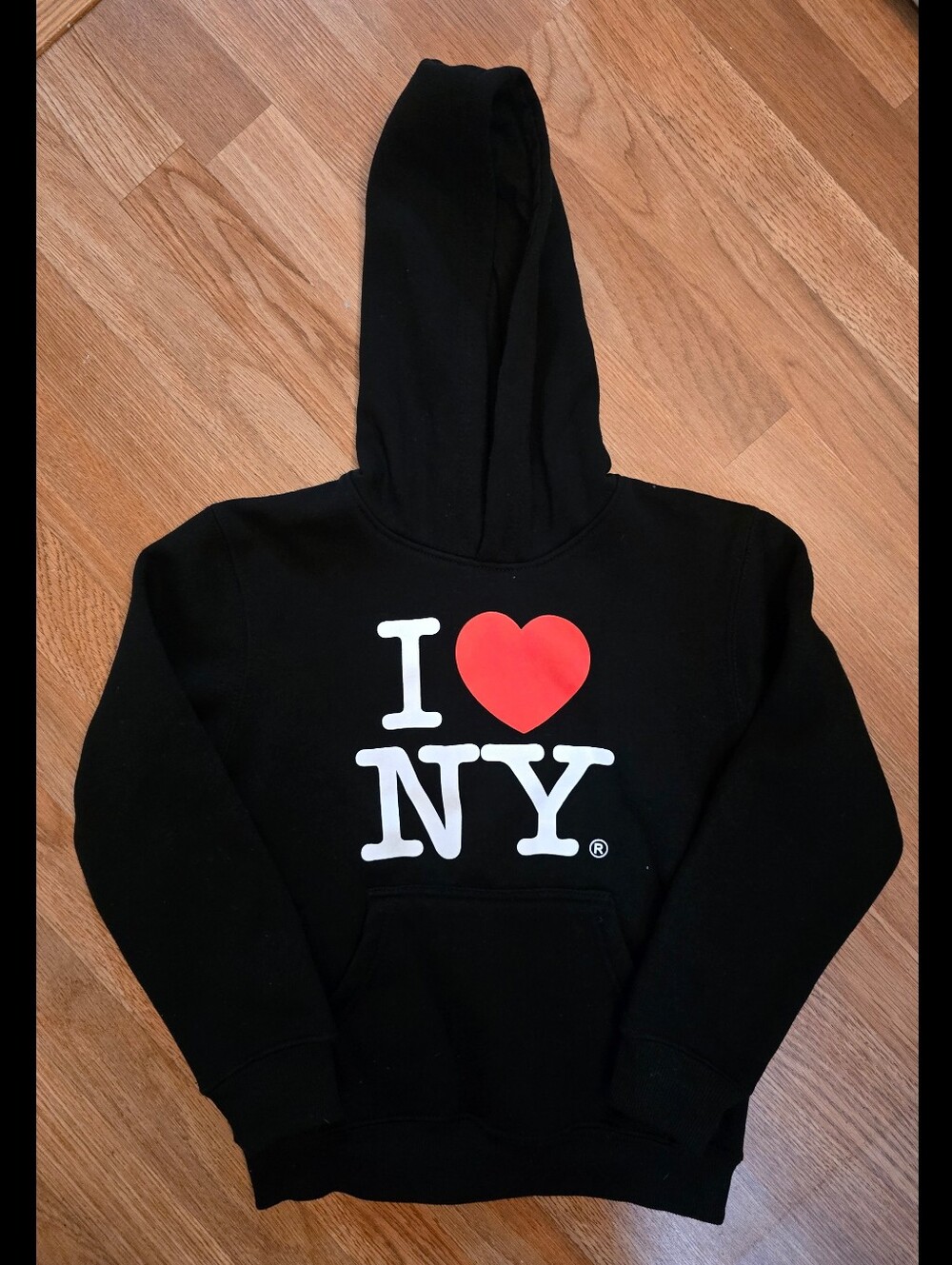 I ♥ NY Black Hoodie with Red Heart Graphic - Kids Size 8